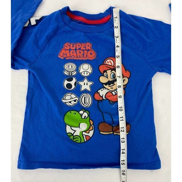 Super Mario Brothers Graphic Tee Blue 100% Cotton - Kids Size 4 - Picture 6 of 7